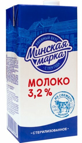 МОЛОКО СТЕРИЛИЗОВАННОЕ МИНСКАЯ МАРКА 3,2%