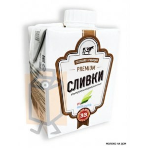 СЛИВКИ MILKAVITA 33 % PREMIUM УЛЬТРАПАСТЕРИЗОВАННЫЕ 500ГР.